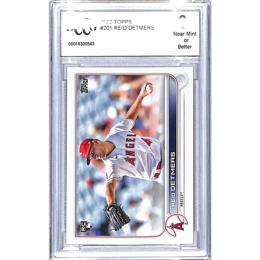 2022 Topps #201 Reid Detmers BCCG 9 Near Mint or Better RC Rookie Los Angeles Angels Baseball Card