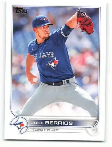 Original gloss Baseball card of Jose Berrios from 2022 Topps Blue Jays series