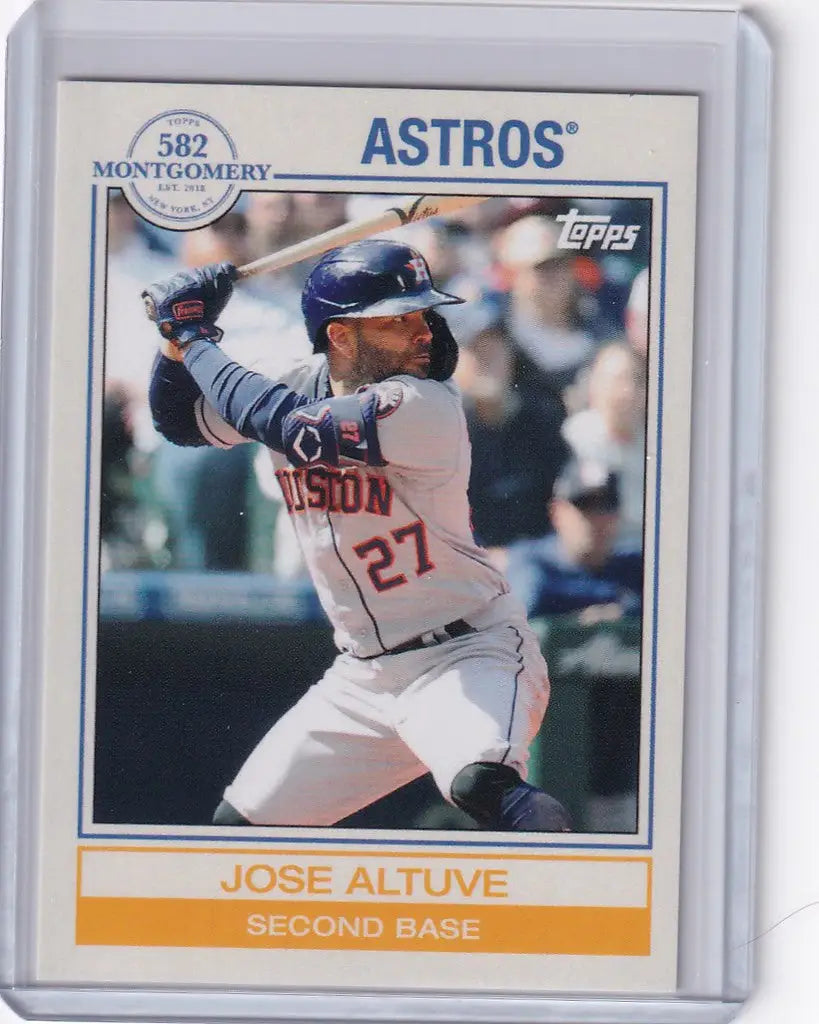 Jose Altuve Houston Astros baseball card in batting stance from Montgomery Set 4