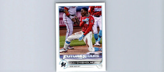 Baseball trading card featuring 2022 Topps #6 Jazz Chisholm Jr. collectible card