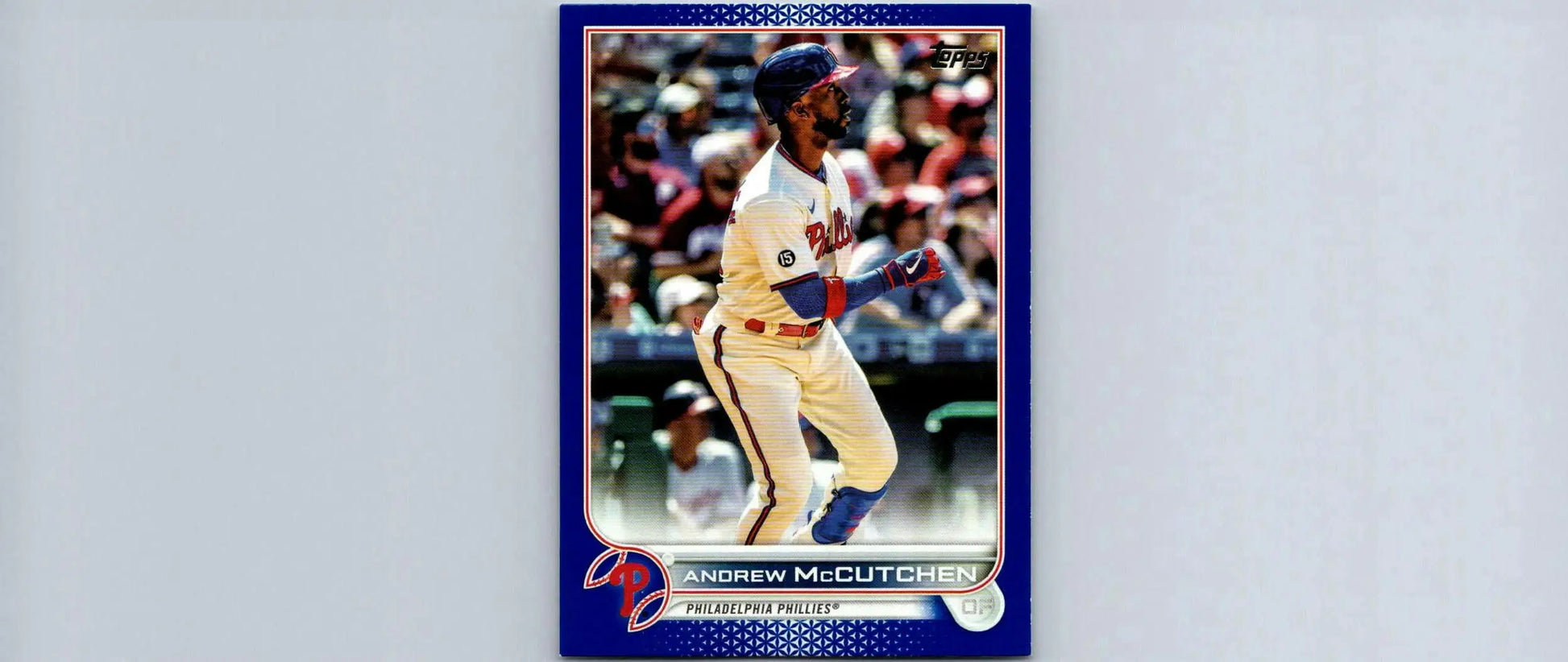 Andrew McCutchen baseball card from 2022 Topps #655 in Andrew McCutchen Royal Blue
