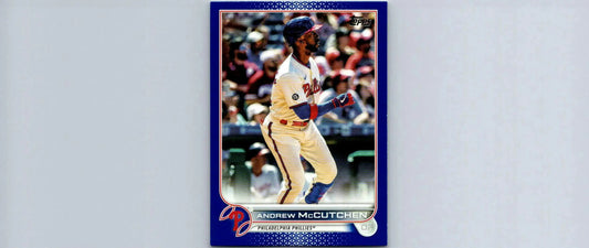 Andrew McCutchen baseball card from 2022 Topps #655 in Andrew McCutchen Royal Blue
