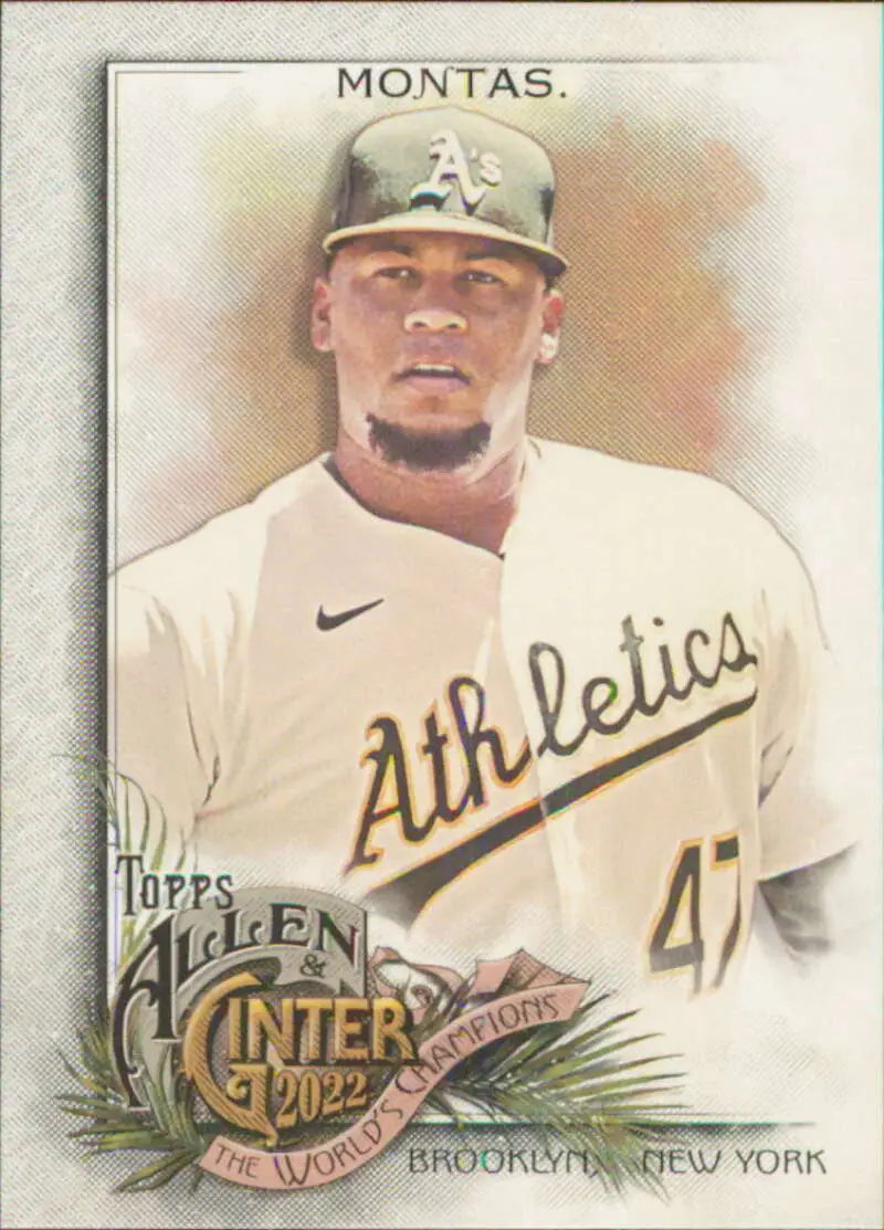 Frankie Montas Baseball Card in White Uniform from Topps Allen and Ginter 2022