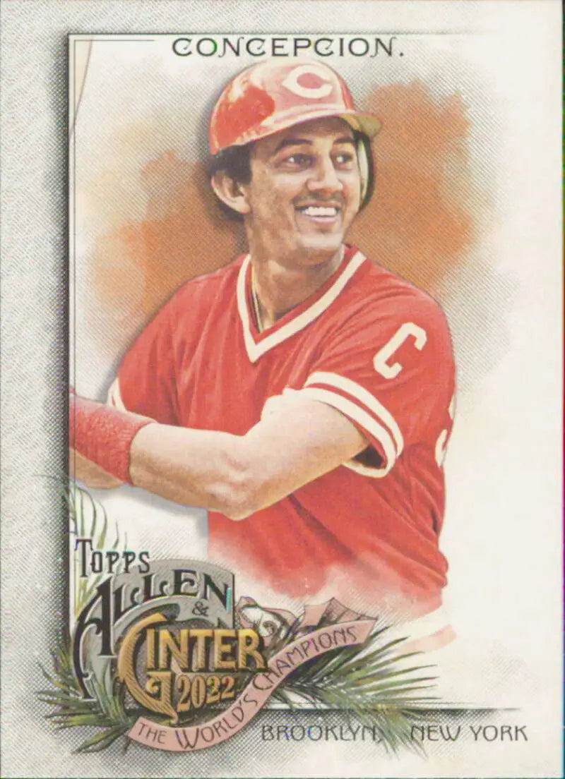 Cincinnati Reds baseball card featuring Dave Concepcion in a red uniform with a C