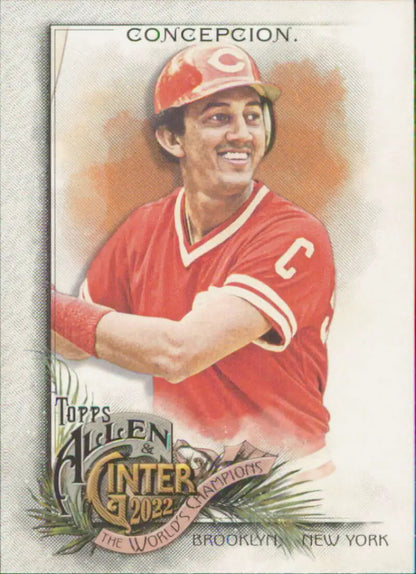 Cincinnati Reds baseball card featuring Dave Concepcion in a red uniform with a C