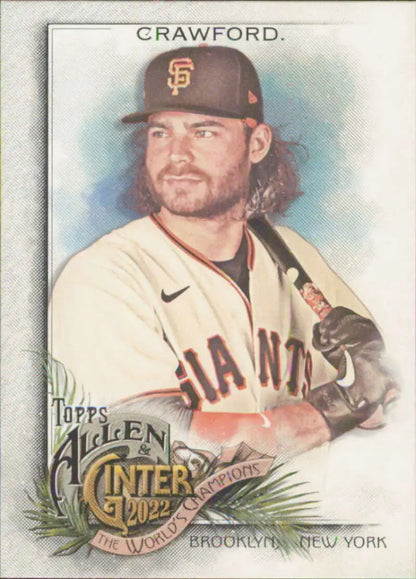 San Francisco Giants baseball card featuring Brandon Crawford in home uniform