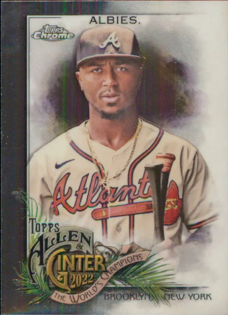 2022 Topps Allen & Ginter Chrome Ozzie Albies Atlanta Braves Baseball Card in NM-MT condition