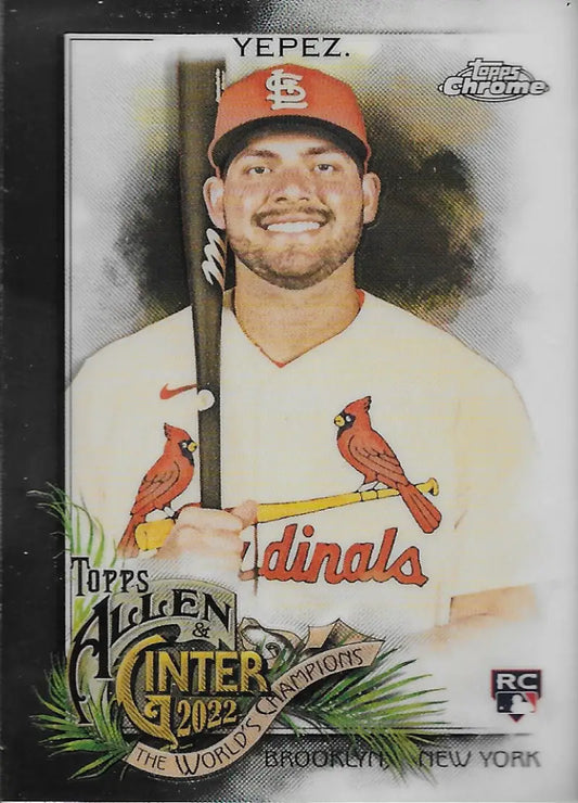 2022 Topps Allen & Ginter Juan Yepez rookie card featuring St. Louis Cardinals player