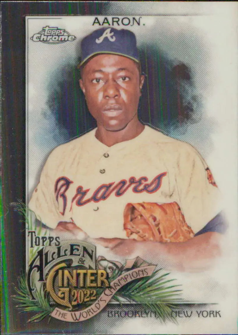 Vintage Topps Allen and Ginter Baseball Card of Hank Aaron in Braves Uniform