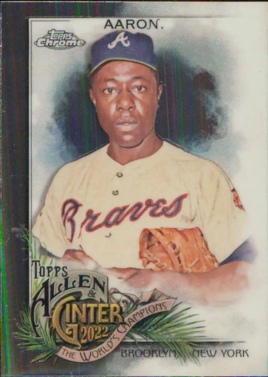 Vintage Topps Allen and Ginter Baseball Card of Hank Aaron in Braves Uniform