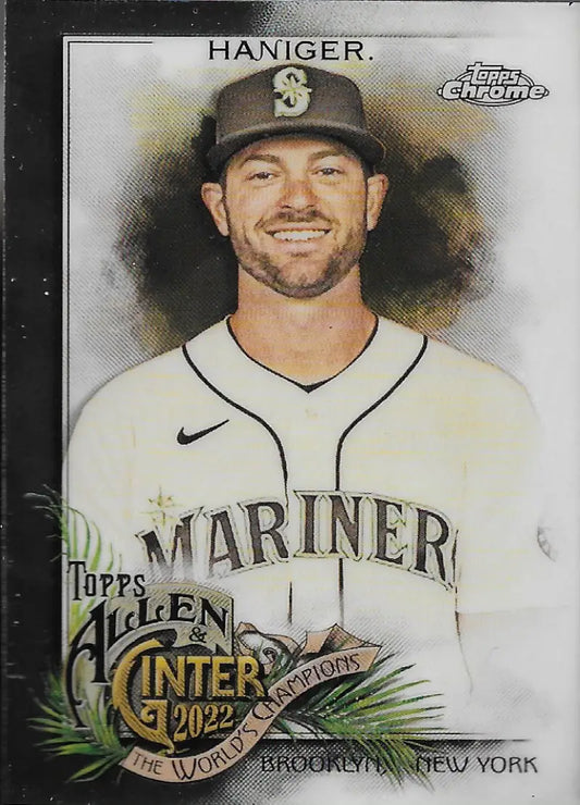 Mitch Haniger Baseball Card in White Home Jersey - 2022 Topps Allen and Ginter Chrome