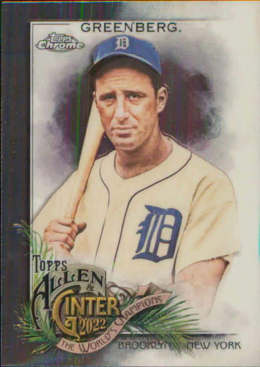 Hank Greenberg baseball card from Topps Allen and Ginter featuring Detroit Tigers uniform