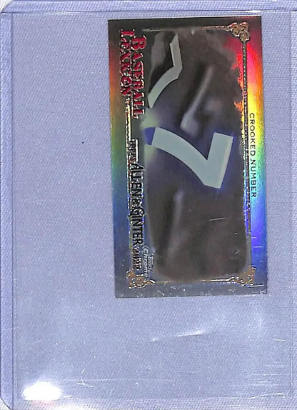 Holographic Ginter Chrome Baseball Lexicon Minis Crooked Number card in protective sleeve