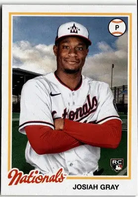 Josiah Gray baseball card from 2022 Topps Archives featuring Washington Nationals player