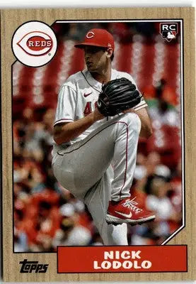 Baseball card featuring Nick Lodolo from 2022 Topps Archives series