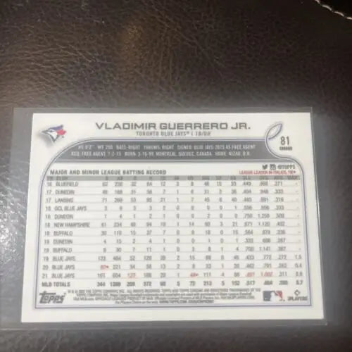 2022 Topps Chrome Vladimir Guerrero Jr. Refractor trading card for collectors