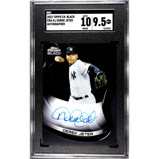 2022 Topps Chrome Black #CBA-DJ Derek Jeter SGC 9.5 MINT+ Auto New York Yankees Baseball Card