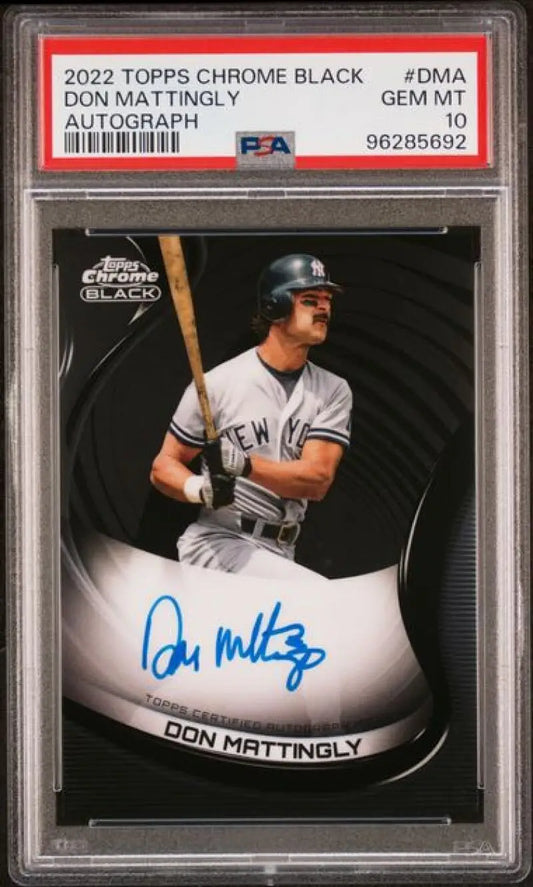2022 Topps Chrome Black Don Mattingly PSA 10 GEM MINT Auto New York Yankees Baseball Card