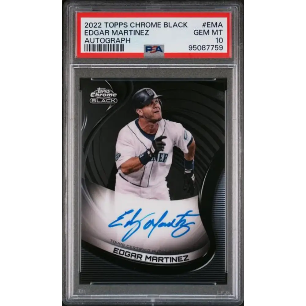 2022 Topps Chrome Black #CBA-EMA Edgar Martinez PSA 10 GEM MINT Auto Seattle Mariners Baseball Card Image 1