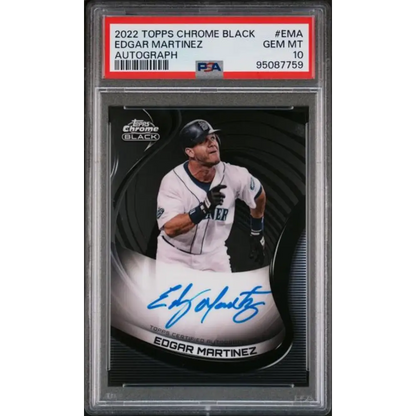 2022 Topps Chrome Black #CBA-EMA Edgar Martinez PSA 10 GEM MINT Auto Seattle Mariners Baseball Card Image 1
