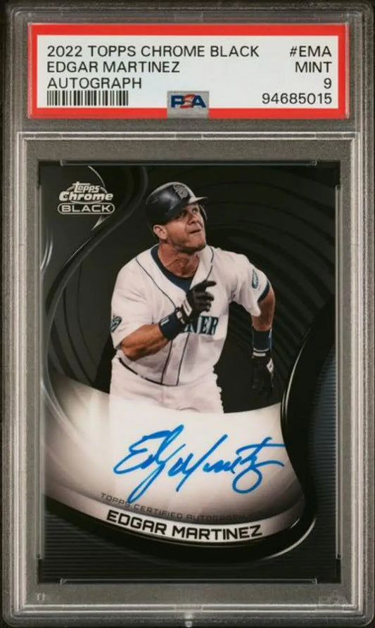 PSA 9 Mint Edgar Martinez autographed 2022 Topps Chrome Black Seattle Mariners card