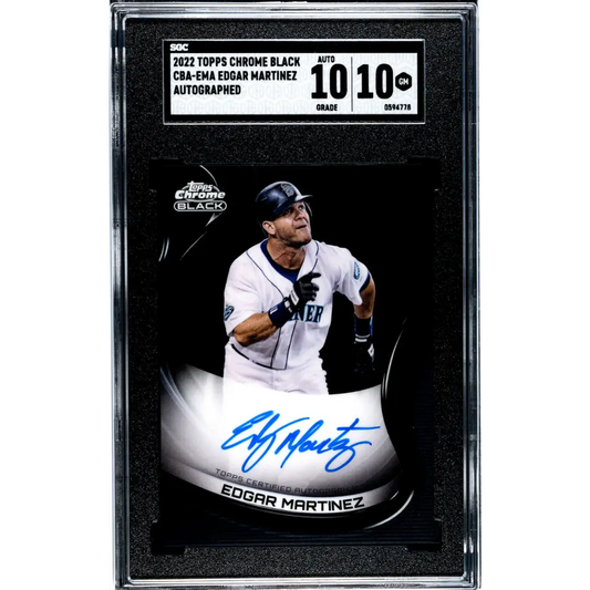 2022 Topps Chrome Black #CBA-EMA Edgar Martinez SGC 10 Gem Auto Seattle Mariners Baseball Card