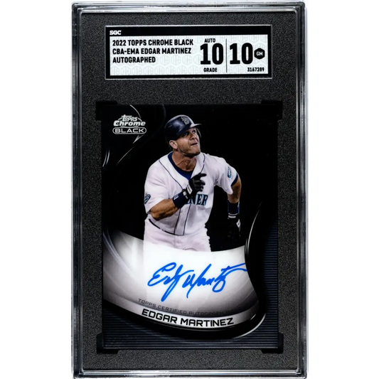 2022 Topps Chrome Black #CBA-EMA Edgar Martinez SGC 10 Gem Auto Seattle Mariners Baseball Card