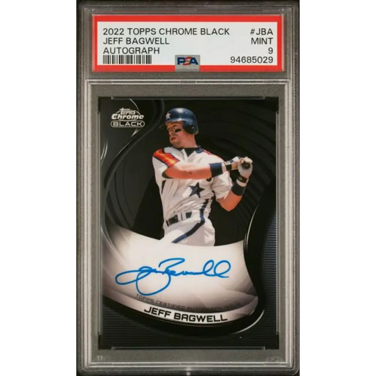 2022 Topps Chrome Black #CBA-JBA Jeff Bagwell PSA 9 MINT Auto Houston Astros Baseball Card