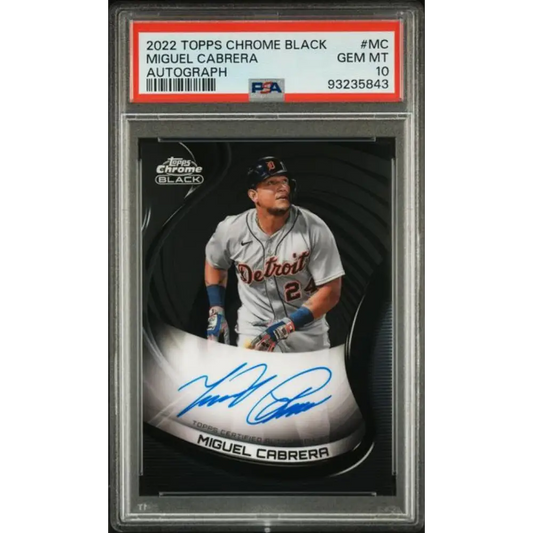 2022 Topps Chrome Black #CBA-MC Miguel Cabrera PSA 10 GEM MINT Auto Detroit Tigers Baseball Card