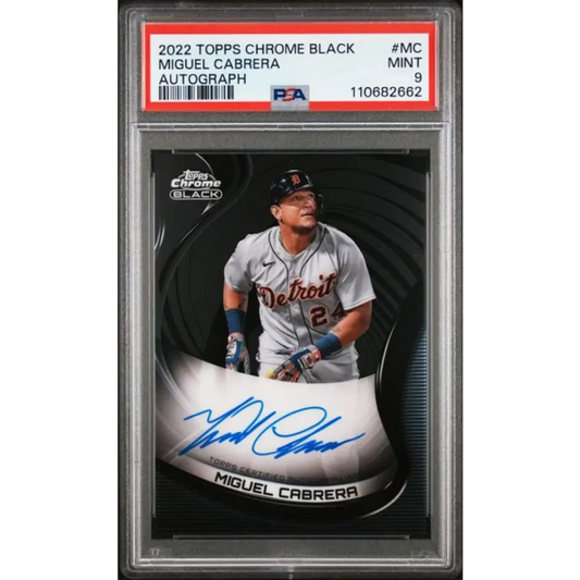 2022 Topps Chrome Black #CBA-MC Miguel Cabrera PSA 9 MINT Auto Detroit Tigers Baseball Card Image 1