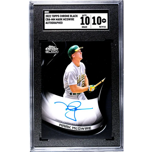 2022 Topps Chrome Black #CBA-MM Mark McGwire SGC 10 Gem Auto Oakland Athletics Baseball Card