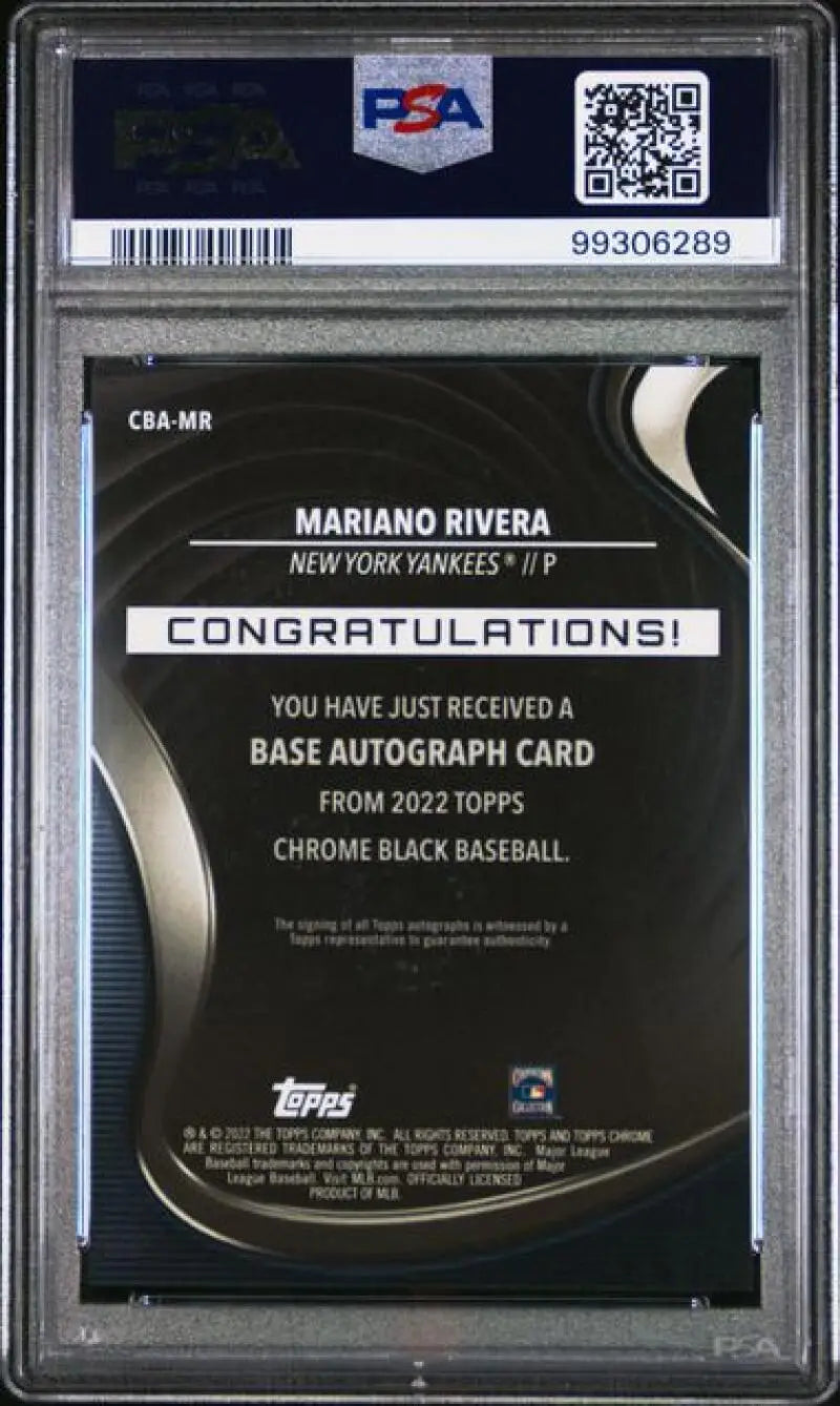 Graded Mariano Rivera PSA 10 GEM MINT Auto New York Yankees Baseball Card for collectors