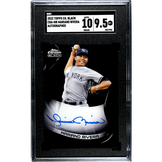 2022 Topps Chrome Black #CBA-MR Mariano Rivera SGC 9.5 MINT+ Auto New York Yankees Baseball Card