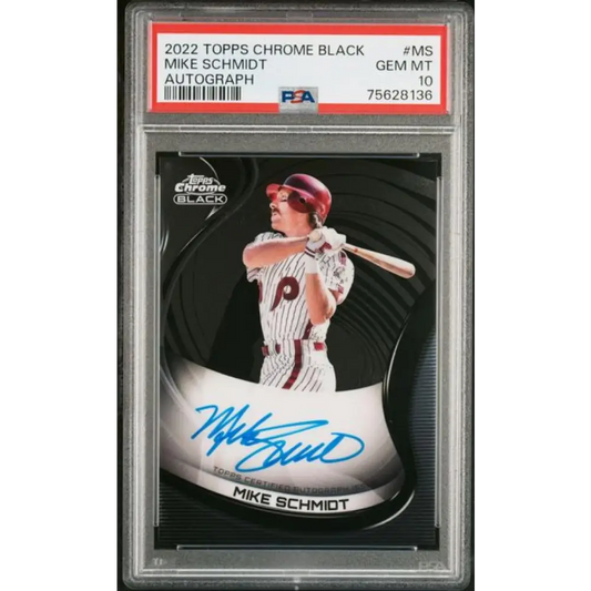 2022 Topps Chrome Black #CBA-MS Mike Schmidt PSA 10 GEM MINT Auto Philadelphia Phillies Baseball Card
