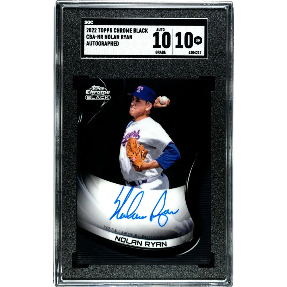 2022 Topps Chrome Black #CBA-NR Nolan Ryan SGC 10 Gem Auto Texas Rangers Baseball Card