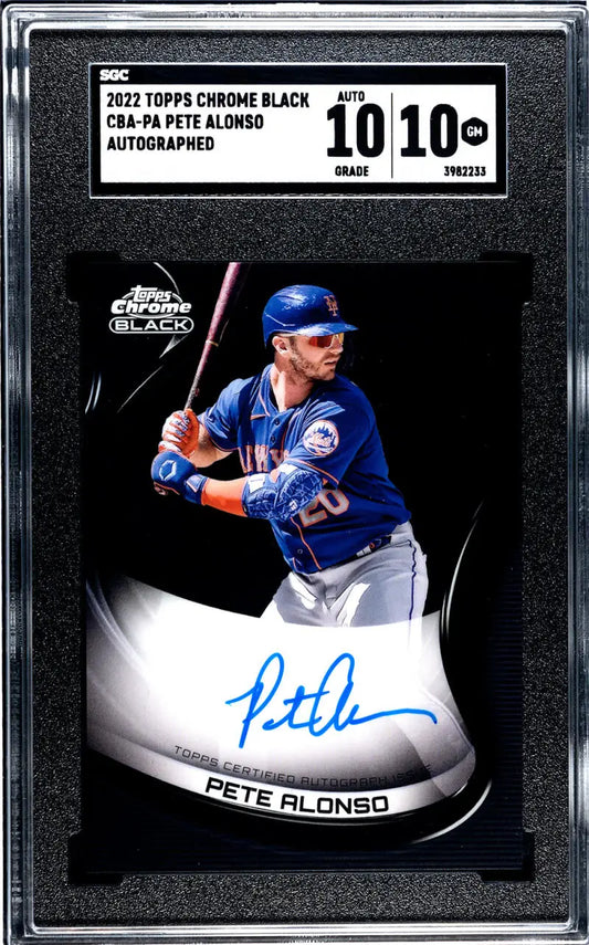 2012 Topps Chrome Black autographed baseball card of Pete Alonso, New York Mets player