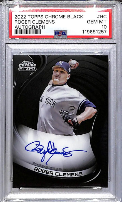 2022 Topps Chrome Black #CBA-RC Roger Clemens PSA 10 GEM MINT Auto New York Yankees