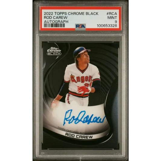 2022 Topps Chrome Black #CBA-RCA Rod Carew PSA 9 MINT Auto California Angels Baseball Card