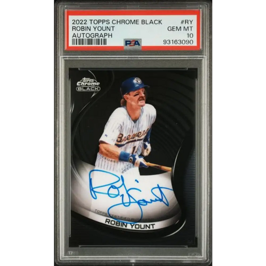 2022 Topps Chrome Black #CBA-RY Robin Yount PSA 10 GEM MINT Auto Milwaukee Brewers Baseball Card