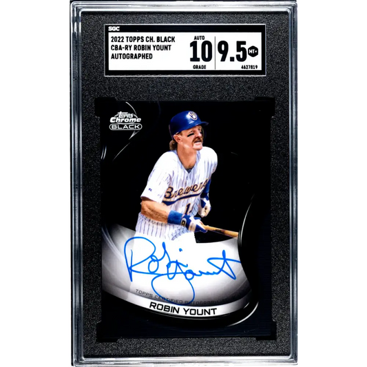 2022 Topps Chrome Black #CBA-RY Robin Yount SGC 9.5 MINT+ Auto Milwaukee Brewers Baseball Card