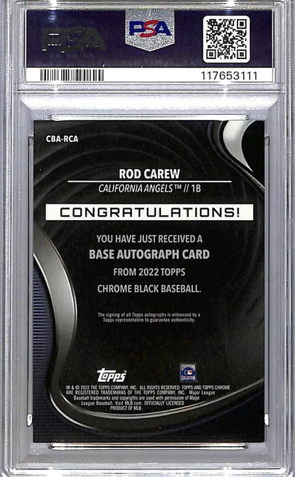 2022 Topps Chrome Black Gold #CBA-RCA Rod Carew PSA 9 MINT Auto 15/50 Los Angeles Angels
