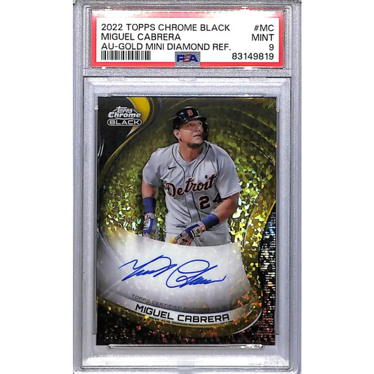 2022 Topps Chrome Black Gold Mini Diamond #CBA-MC Miguel Cabrera PSA 9 MINT Auto 25/50 Detroit Tigers