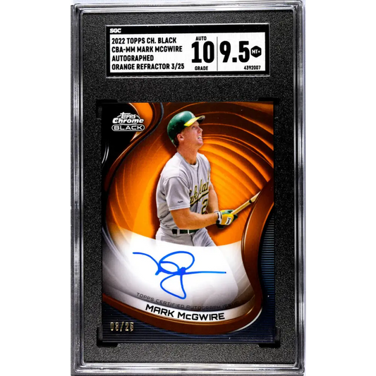 2022 Topps Chrome Black Orange #CBA-MM Mark McGwire SGC 9.5 MINT+ Auto 3/25 Oakland Athletics Baseball Card