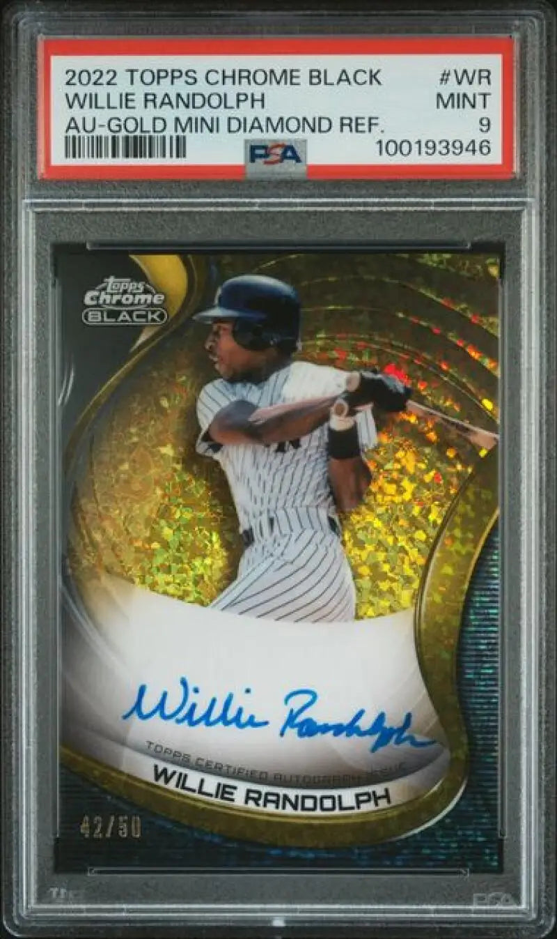 PSA-graded Willie Randolph 2022 Topps Chrome Black Refractor New York Yankees card