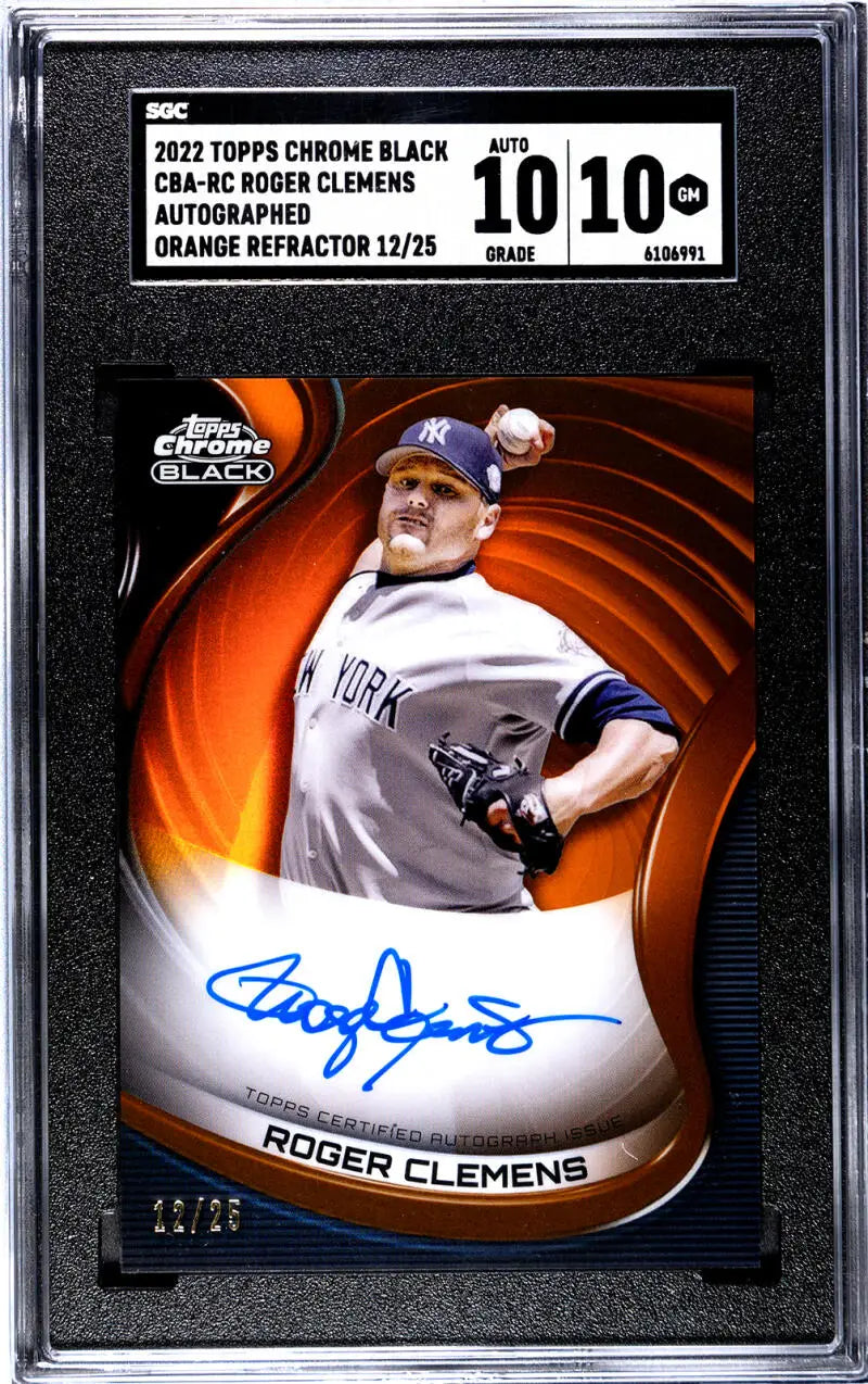 Graded BGS 10 Roger Clemens New York Yankees Black Refractor baseball card 12/25