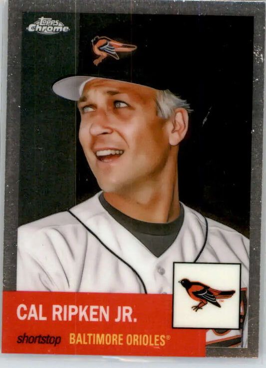 Cal Ripken Jr. Baltimore Orioles Platinum Anniversary baseball card with team logo
