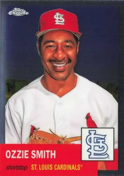 Ozzie Smith St. Louis Cardinals Topps Chrome Platinum Anniversary baseball card image