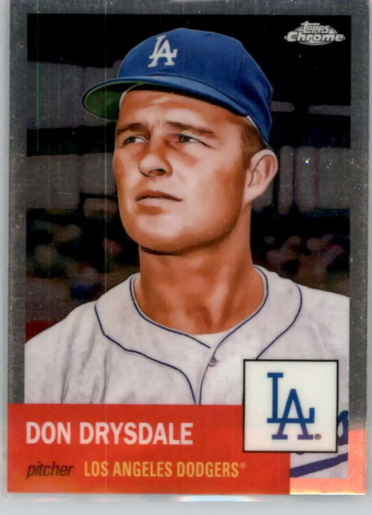 Vintage Don Drysdale baseball card from 2022 Topps Chrome Platinum Anniversary series