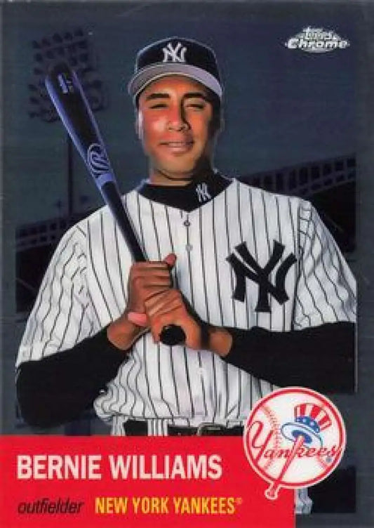 Bernie Williams New York Yankees baseball card from Topps Chrome Platinum Anniversary series