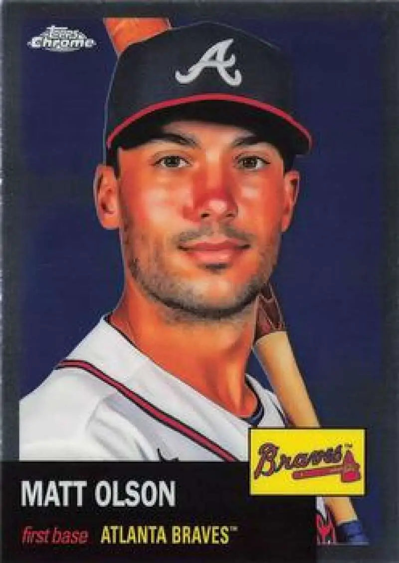 Atlanta Braves first baseman Matt Olson Topps Chrome Platinum Anniversary baseball card